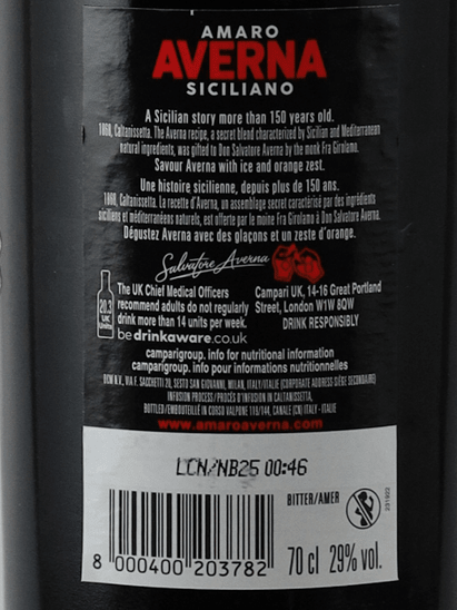 Averna Amaro Siciliano - Bottle Of Japan