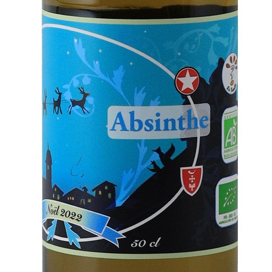 Aymonier Absinthe Noel 2022 - front label right angle