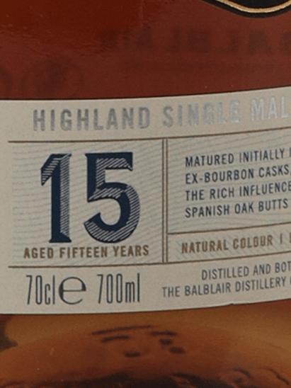 Balblair 15 Year Old - Bottle Of Japan