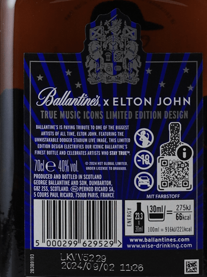 Ballantine's Finest Elton John Edition - Bottle Of Japan