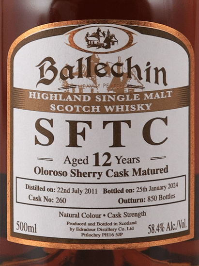 Ballechin 12 Year Old 2011 Sherry Cask Matured - Bottle Of Japan