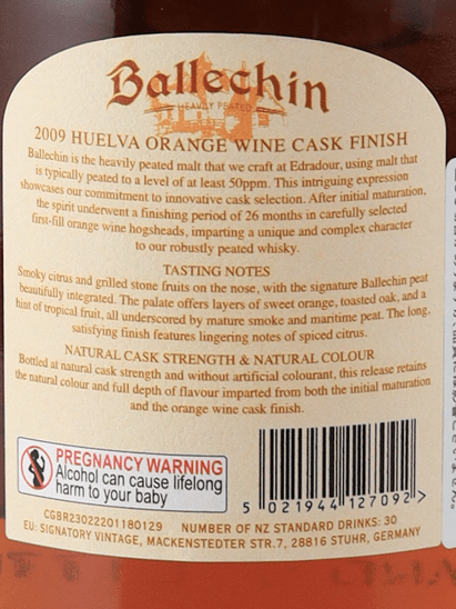 Ballechin 15 Year Old 2009 Orange Wine Cask Finish - Bottle Of Japan