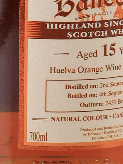 Ballechin 15 Year Old 2009 Orange Wine Cask Finish - Bottle Of Japan