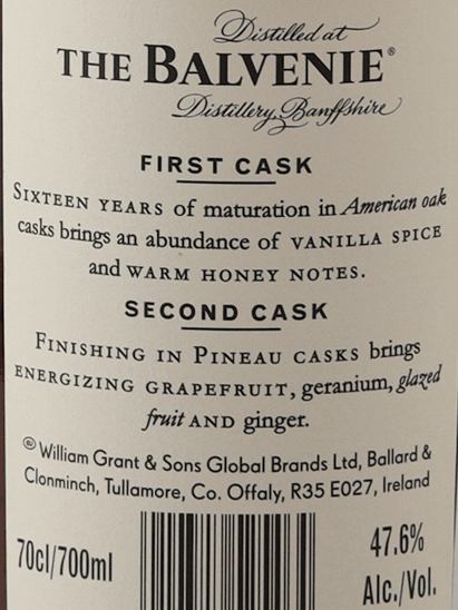 Balvenie 16 Year Old French Oak Cask - Bottle Of Japan