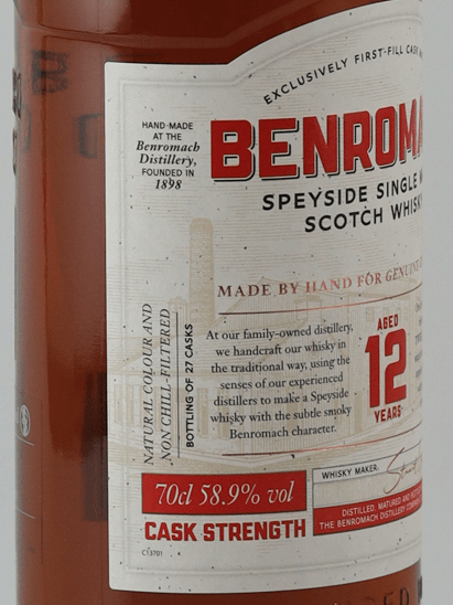 Benromach 12 Year Old Cask Strength - Bottle Of Japan