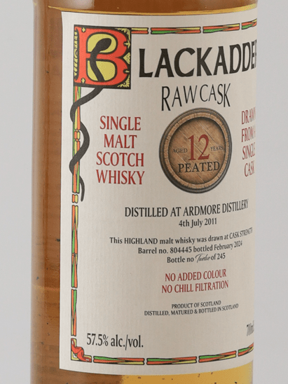 Black Adder Raw Cask Ardmore 12 Year Old 2011 Peated - Bottle Of Japan