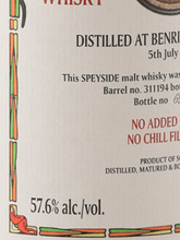 Load image into Gallery viewer, Black Adder Raw Cask Benrinnes 10 Year Old 2013 - Bottle Of Japan