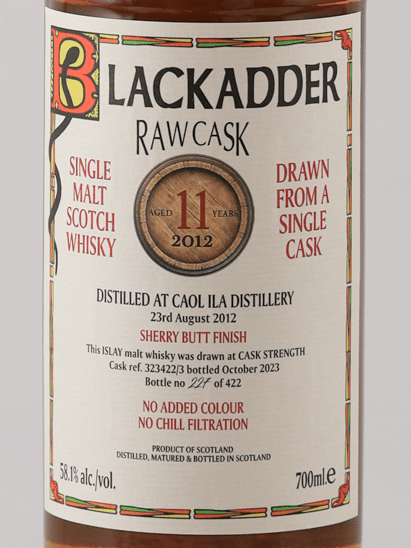 Black Adder Raw Cask Caol Ila 11 Year Old 2012 - Bottle Of Japan