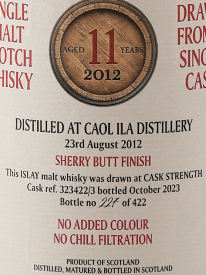 Black Adder Raw Cask Caol Ila 11 Year Old 2012 - Bottle Of Japan