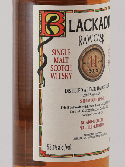 Black Adder Raw Cask Caol Ila 11 Year Old 2012 - Bottle Of Japan