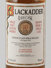 Load image into Gallery viewer, Black Adder Raw Cask Glen Moray 10 Year Old 2013 - Bottle Of Japan