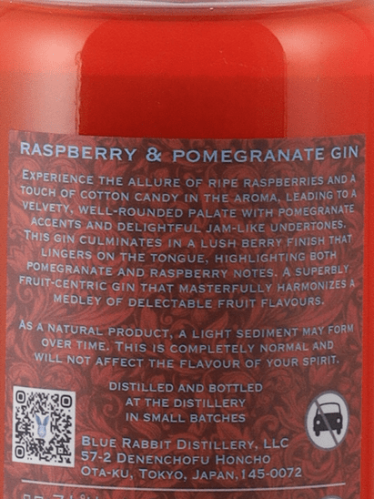 Blue Rabbit Raspberry & Pomegranate Gin - Bottle Of Japan