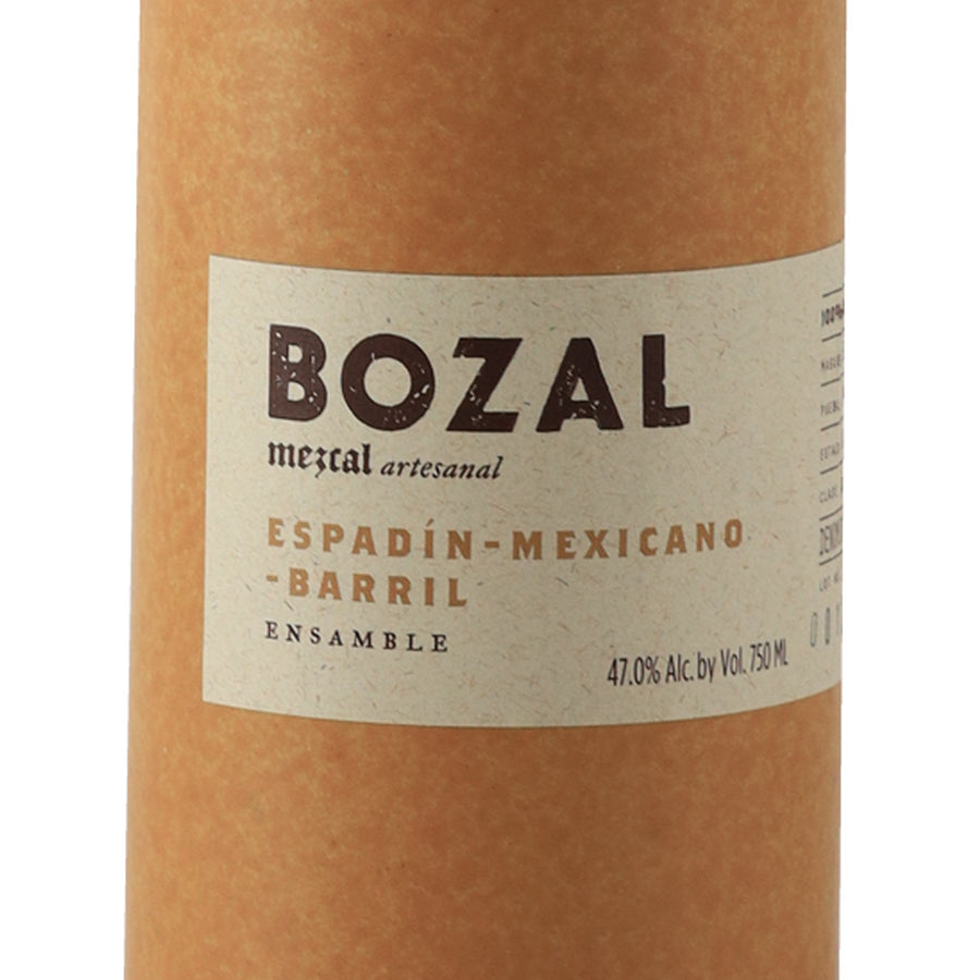 Bozal Ensamble artisanal mezcal Espadin Mexicano Barril - front label