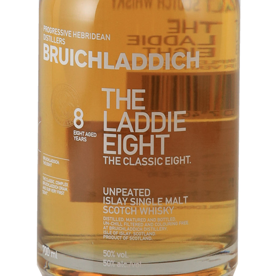 Bruichladdich The Laddie Eight 8 Year Old 700ml - front label right angle
