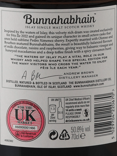 Bunnahabhain Abhainn Araig Feis Ile 2022 - Bottle Of Japan