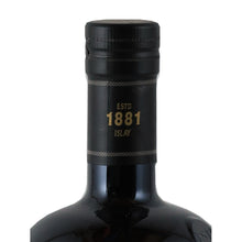 Load image into Gallery viewer, Bunnahabhain Moine Islay single malt whisky, black capsule with 1881 Islay lettering