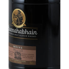 Load image into Gallery viewer, Bunnahabhain Moine Islay single malt whisky, right angle of the front label