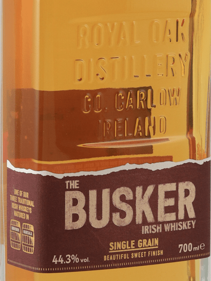 Busker Single Grain Irish Whiskey New Label - Bottle Of Japan