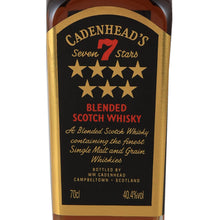 Load image into Gallery viewer, Cadenhead's 7 Stars 26 Year Old 700ml blended Scotch whisky - front label