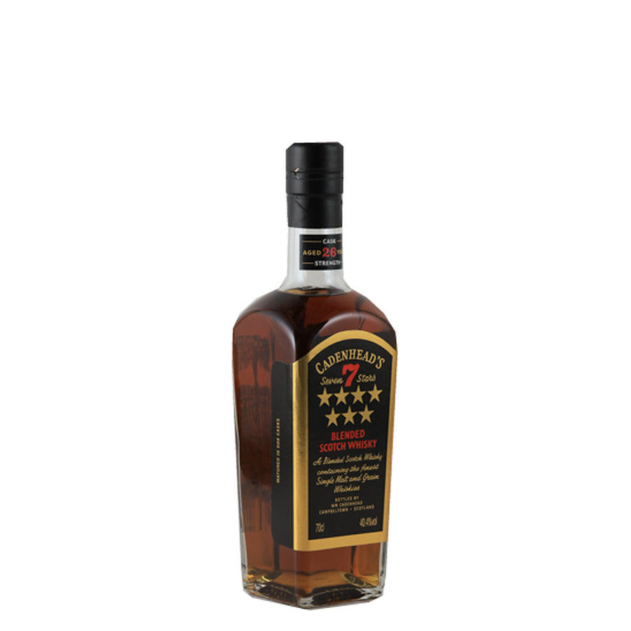 Cadenhead's 7 Stars 26 Year Old 700ml blended Scotch whisky - left bottle angle
