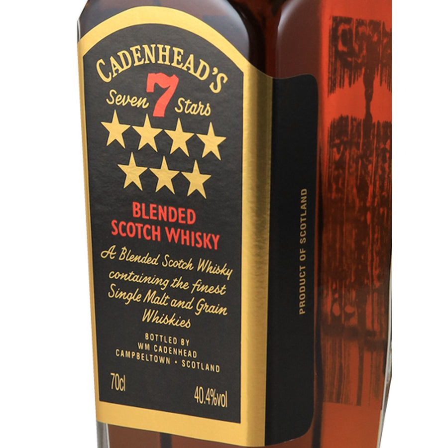 Cadenhead's 7 Stars 26 Year Old 700ml blended Scotch whisky - right label angle