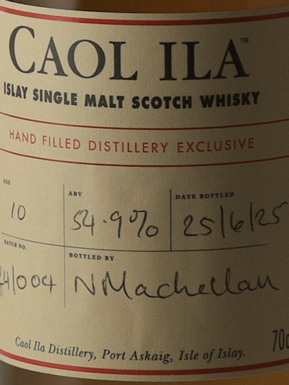 Caol Ila 10 Year Old Handfilled - Bottle Of Japan