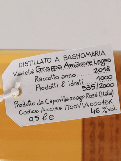 Capovilla Grappa Amarone Regno 2018 Wood Barrel Aged - Bottle Of Japan