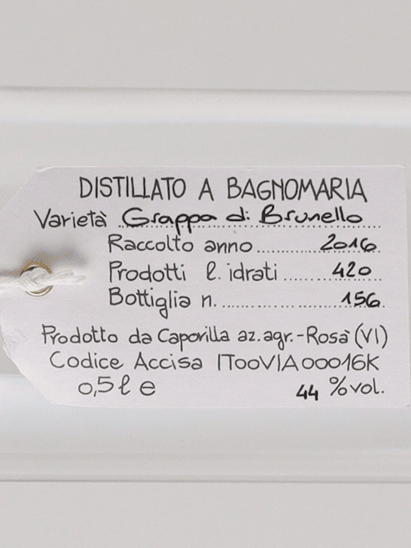Capovilla Grappa Brunello 2016 - Bottle Of Japan