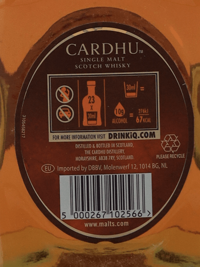Cardhu 12 Year Old - Bottle Of Japan