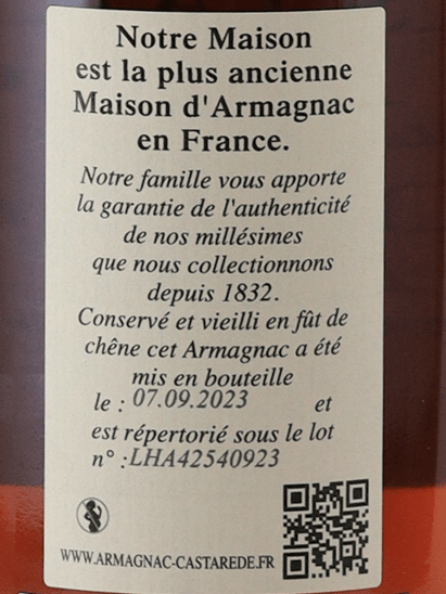 Castarade Hors D'Age 20 Year Old - Bottle Of Japan