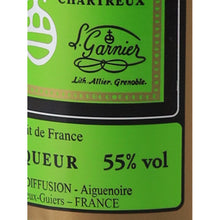 Load image into Gallery viewer, Chartreuse Green herbal liqueur, 55% ABV marking