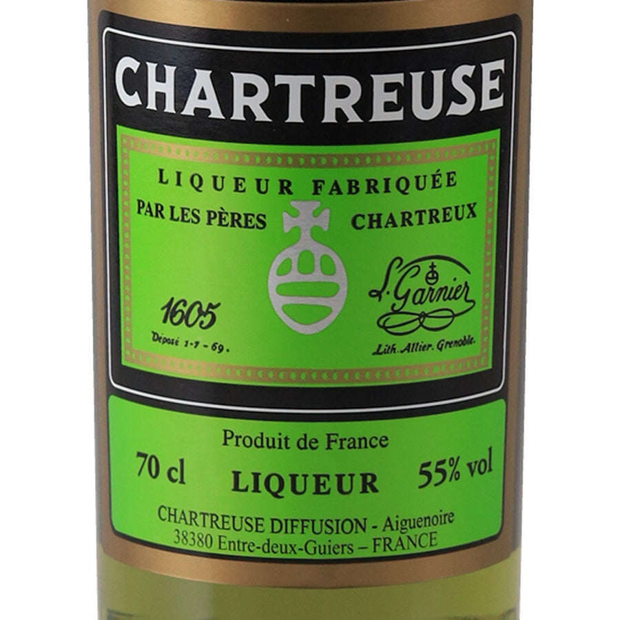 Chartreuse Green herbal liqueur, green front label