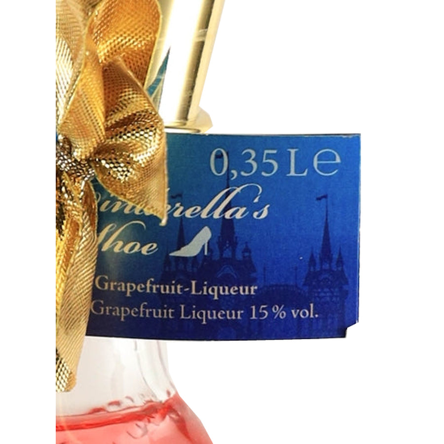 Cinderella Shoe Pink Grapefruit liqueur - grapefruit liqueur label