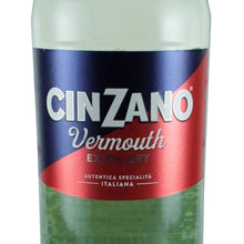 Load image into Gallery viewer, Cinzano Vermouth Extra Dry 750ml, red and blue Extra Dry front label