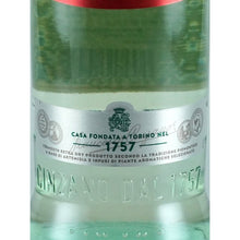 Load image into Gallery viewer, Cinzano Vermouth Extra Dry 750ml, lower label and embossed glass showing Torino 1757