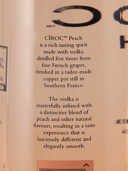 Ciroc Peach - Bottle Of Japan