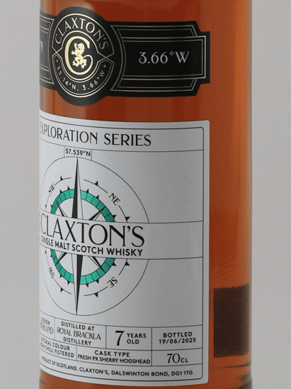 Claxton's Exploration Royal Brackla 7 Year Old 2018 - Bottle Of Japan