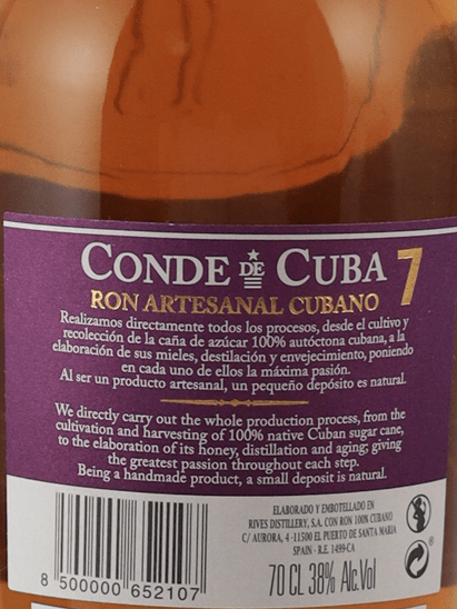 Conde de Cuba 7 Year Old - Bottle Of Japan