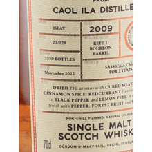 Load image into Gallery viewer, Connoisseurs Choice Wood Finish Caol Ila 13 Year Old 2009 45% 700ml - bottling date detail