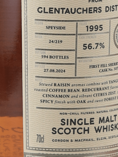 Connoisseur's Choice Cask Strength Glentauchers 29 Year Old 1995 - Bottle Of Japan