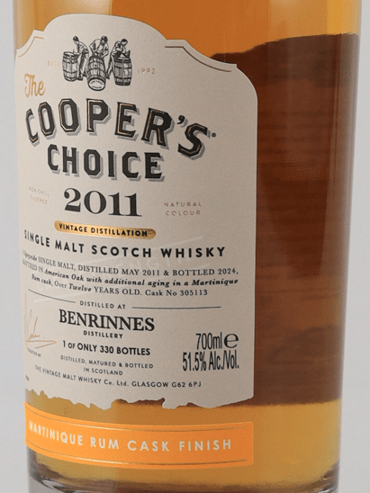Cooper's Choice Benrinnes 12 Year Old 2011 - Bottle Of Japan