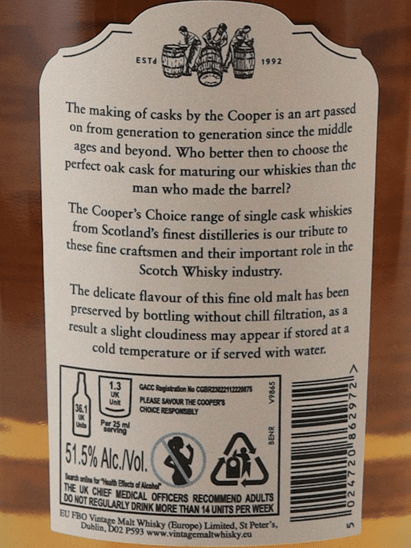 Cooper's Choice Benrinnes 12 Year Old 2011 - Bottle Of Japan