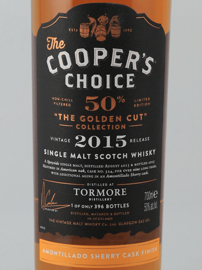 Cooper's Choice Golden Cut Collection Tormore 9 Year Old 2015 - Bottle Of Japan