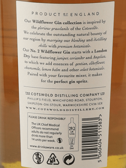 Cotswolds No.2 Wildflower Gin - Bottle Of Japan