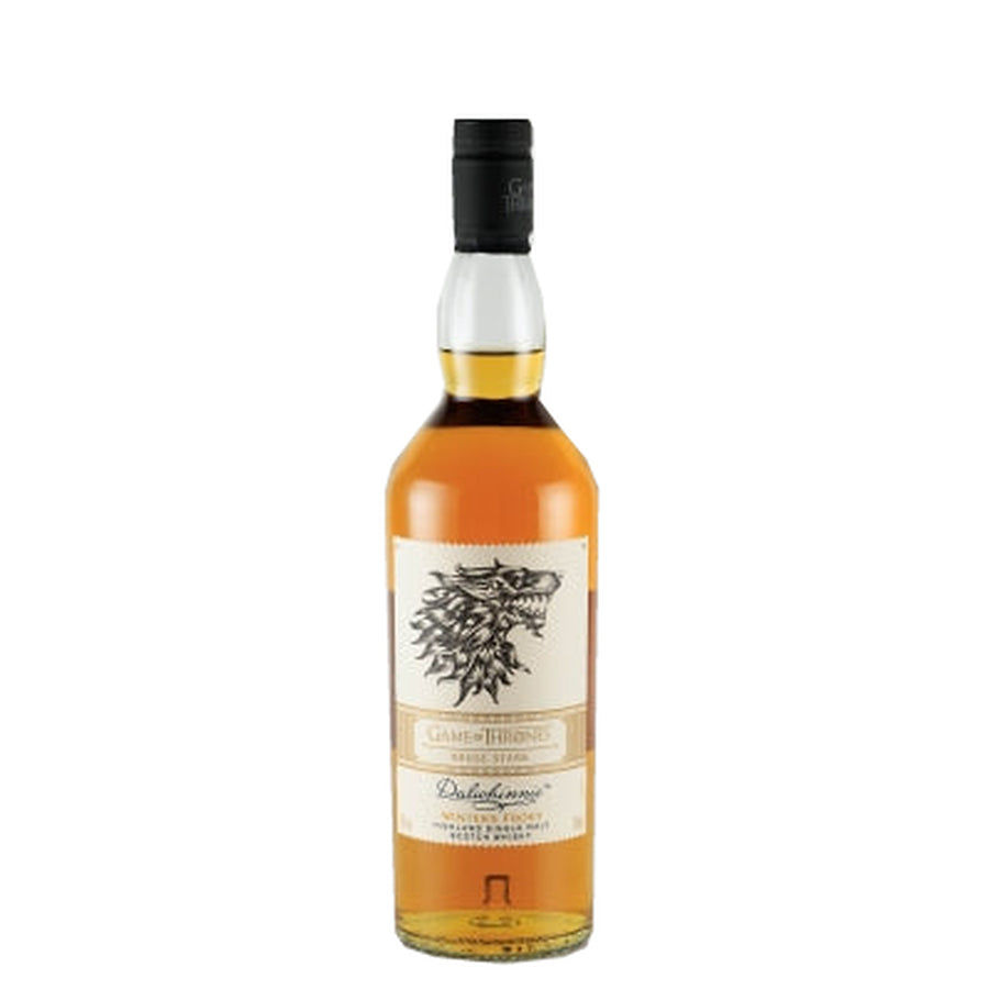 Dalwhinnie Winter's Frost Game of Thrones whisky, bottle front view