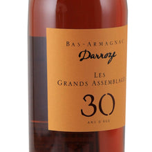 Load image into Gallery viewer, Darroze Les Grands Assemblages 30 Year Old Bas-Armagnac, left angle of the front label