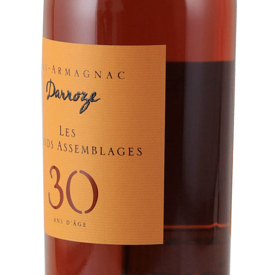 Darroze Les Grands Assemblages 30 Year Old Bas-Armagnac, right angle of the front label
