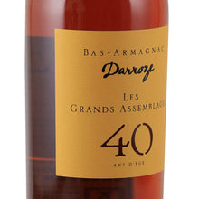 Load image into Gallery viewer, Darroze Les Grands Assemblages 40 Year Old Bas-Armagnac, left angle of the front label