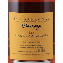 Load image into Gallery viewer, Darroze Les Grands Assemblages 40 Year Old Bas-Armagnac, rear label showing 70 cl and 43% ABV