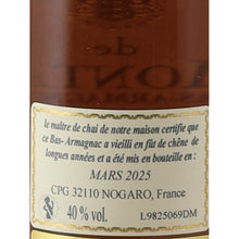 Load image into Gallery viewer, De Montal 1998/2025 Armagnac 200ml - rear bottling date